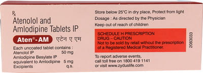 Aten Am 5/50mg Strip Of 14 Tablets