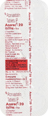 Atorec 20mg Strip Of 10 Tablets