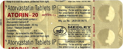 Atorin 20mg Strip Of 10 Tablets