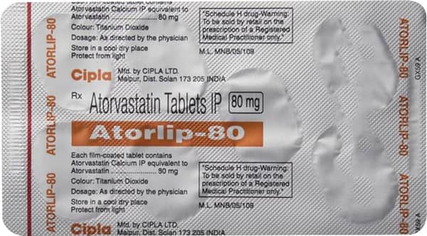 Atorlip 80Mg Strip Of 7 Tablets