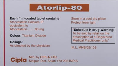 Atorlip 80mg Strip Of 7 Tablets