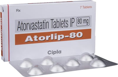 Atorlip 80mg Strip Of 7 Tablets