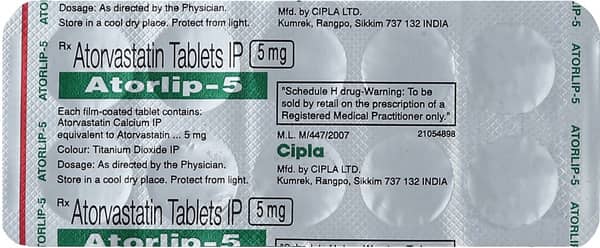 Atorlip 5Mg Strip Of 10 Tablets