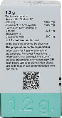 Augmentin 1.2gm Dry Vial Of 1 Powder For Injection