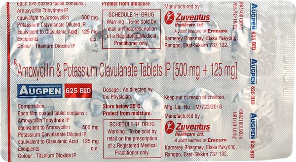 Augpen Bid 625mg Strip Of 10 Tablets