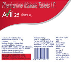 Avil 25 Tablet: Uses, Side Effects, Price, Dosage & More Info - PharmEasy