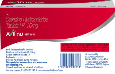 Avil Nu 10mg Strip Of 10 Tablets