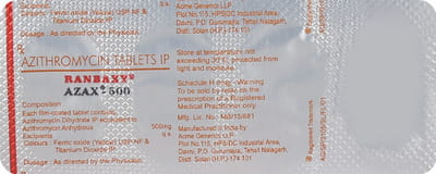 Azax 500mg Strip Of 3 Tablets