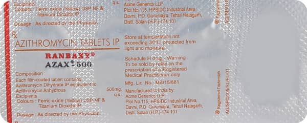 Azax 500 Tablet