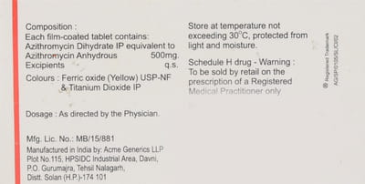 Azax 500mg Strip Of 3 Tablets