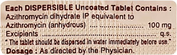 Azibest Dt 100mg Strip Of 3 Tablets