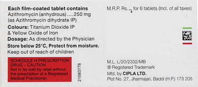 Azicip 250mg Strip Of 6 Tablets