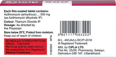 Azicip 500mg Strip Of 3 Tablets