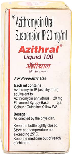 Azithral 100mg Bottle Of 15ml Liquid