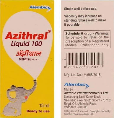 Azithral 100mg Bottle Of 15ml Liquid