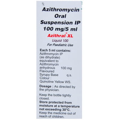 Azithral Xl 100mg Bottle Of 30ml Liquid