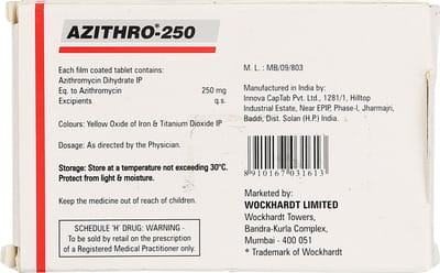 Azithro 250mg Strip Of 6 Tablet