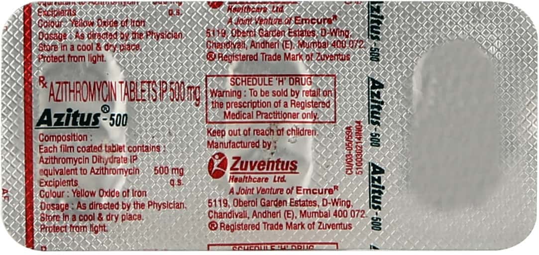 Azitus 500 MG Tablet (3): Uses, Side Effects, Price & Dosage | PharmEasy