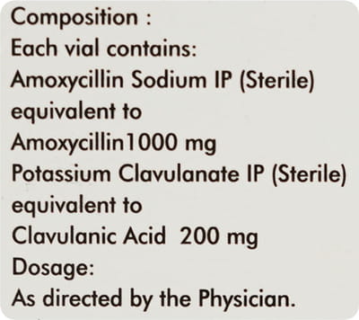 Bactoclav 1.2gm Dry Vial Of 1 Powder For Injection