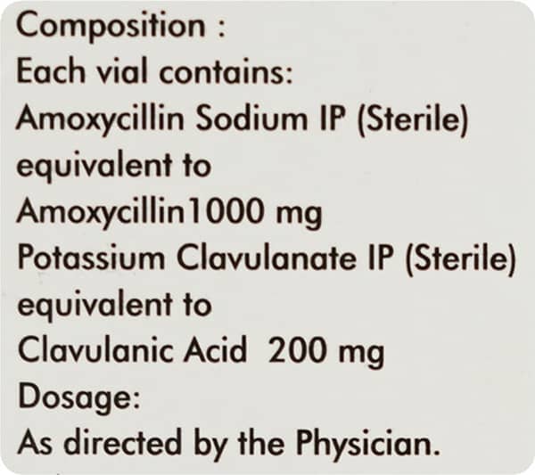 Bactoclav 1.2gm Dry Vial Of 1 Powder For Injection