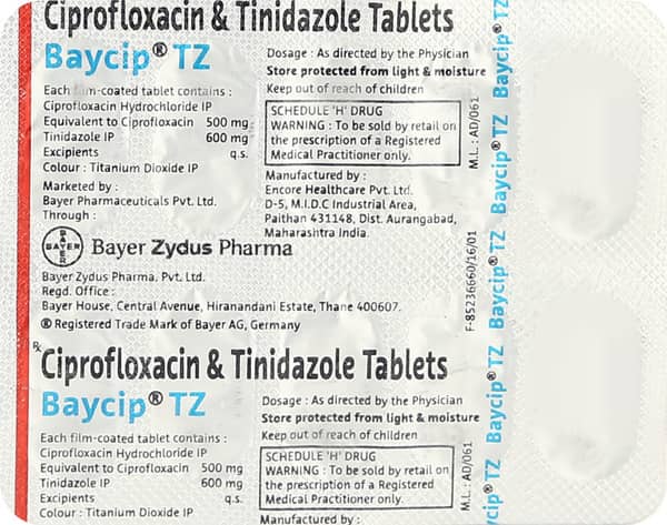 Baycip Tz Strip Of 10 Tablets
