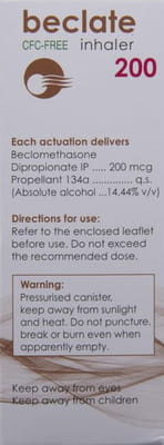 Beclate 200mcg Box Of 200md Metered Dose Inhaler