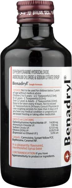 Benadryl Cough Formula Bottle Of 450ml Syrup