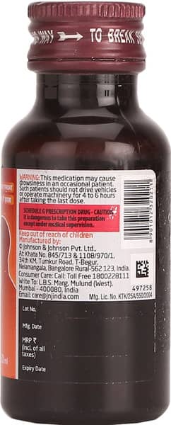 Benadryl Cough Formula Bottle Of 50ml Syrup