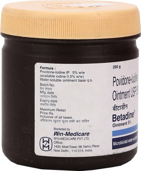 Betadine 5% Squat Jar Of 250gm Ointment