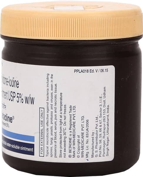 Betadine 5% Squat Jar Of 250gm Ointment
