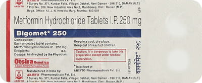 Bigomet 250mg Strip Of 10 Tablets
