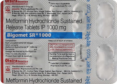 Bigomet Sr 1gm Strip Of 10 Tablets