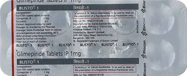 Blisto 1mg Strip Of 10 Tablets