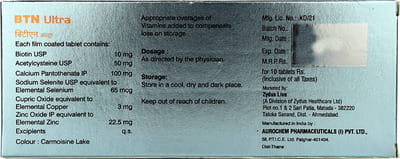 Btn Ultra Strip Of 10 Tablets