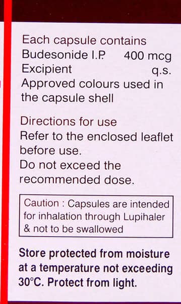 Budate 400mcg Bottle Of 30 Transcaps