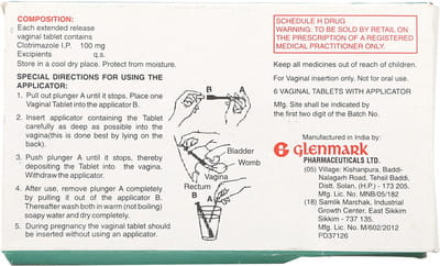 Candid V6 100mg Strip Of 6 Vaginal Tablets