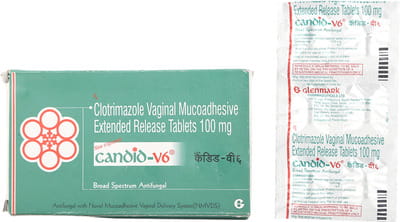Candid V6 100mg Strip Of 6 Vaginal Tablets