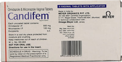 Candifem Strip Of 6 Vaginal Tablets