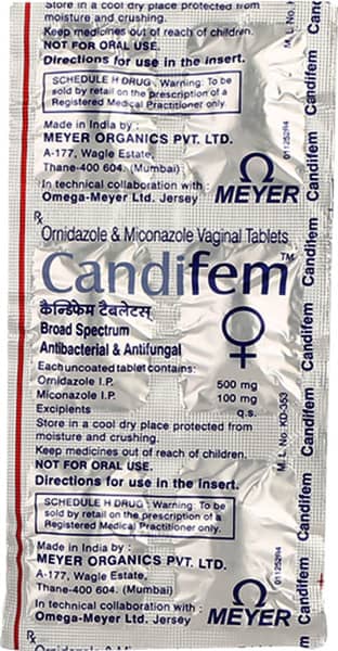 Candifem Strip Of 6 Vaginal Tablets