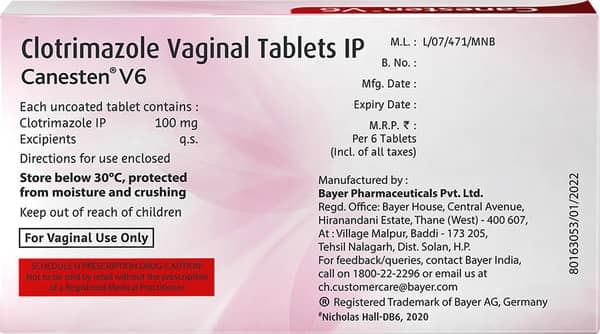 Canesten V6 Vaginal Tablet