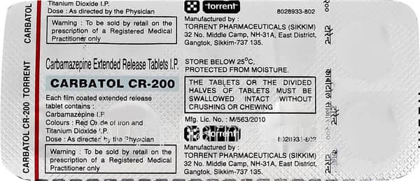 Carbatol Cr 200Mg Tablet