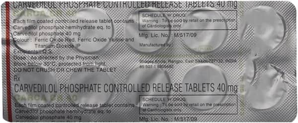 Carca Cr 40mg Strip Of 10 Tablets