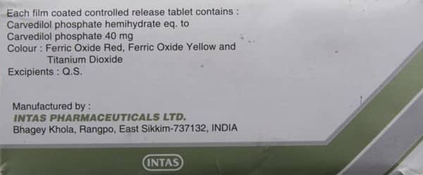 Carca Cr 40mg Strip Of 10 Tablets