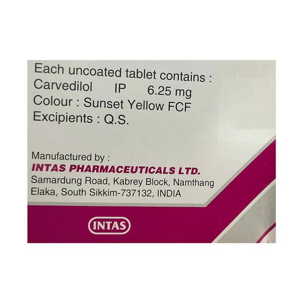 Carca 6.25mg Strip Of 10 Tablets