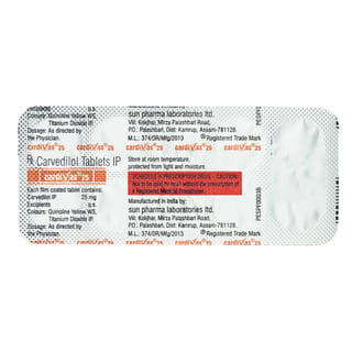 Cardivas 25Mg Strip Of 10 Tablets