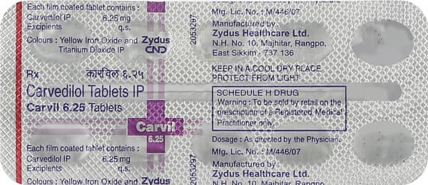 Carvil 6.25mg Strip Of 10 Tablets