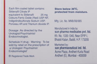 Caverta 25mg Strip Of 4 Tablets