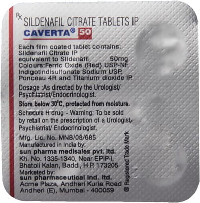 Caverta 50mg Strip Of 4 Tablets