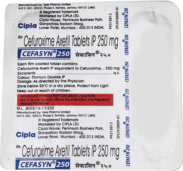 Cefasyn 250mg Strip Of 4 Tablets