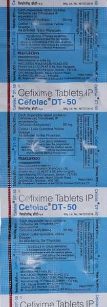 Cefolac Dt 50mg Strip Of 10 Tablets